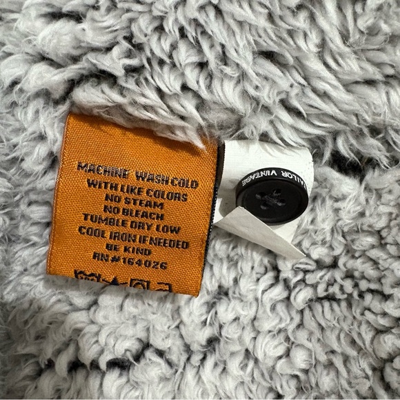 Tailor Vtg Mens M Canvas Shirt Chore Jacket Sherpa Lining Brown Outdoor Corduroy - Picture 12 of 14